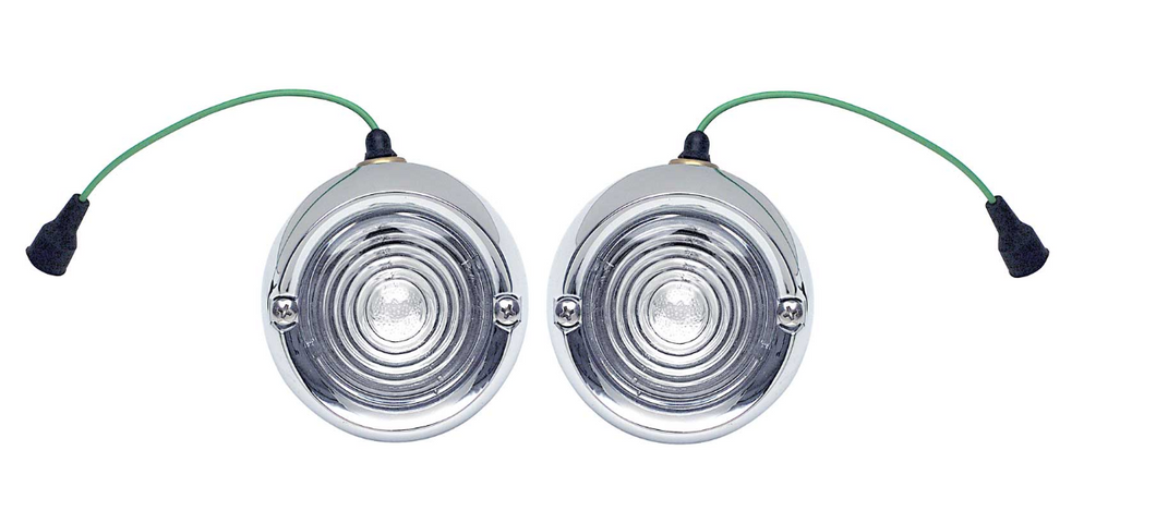 OER Chrome Back Up Lamp Assembly Set Fits 1960-1966 Chevy and GMC Pickup Trucks