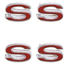 Load image into Gallery viewer, Trim Parts Front Fender SS Emblem Set Red 1969-1972 Chevy Camaro Made in the USA
