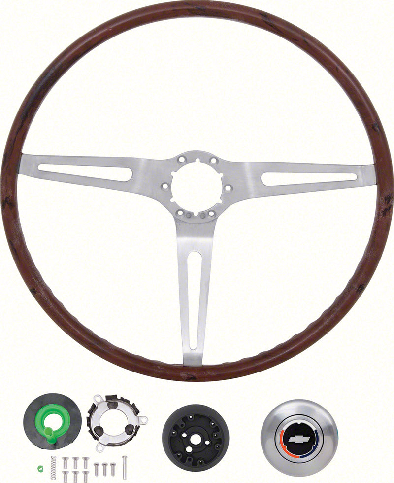 OER R6533 Walnut Steering Wheel Kit 1969 Chevrolet Camaro Nova Impala W/O Tilt