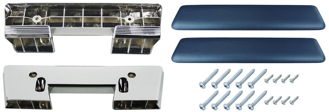 RestoParts Blue Front Armrest Base & Pad Set 1965-1967 GTO Chevelle 442 Skylark
