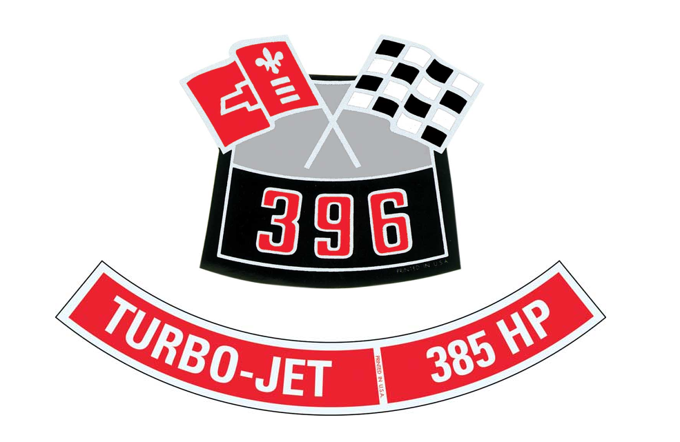 OER 396 With 385 HP Air Cleaner Decal Set Camaro Nova Chevelle Impala Corvette