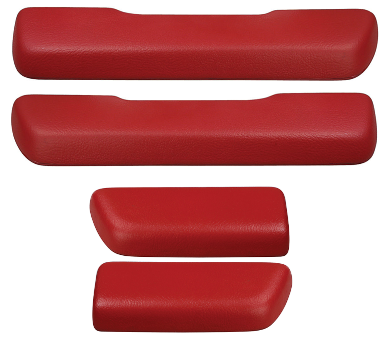 PUI Red Front and Rear Armrest Pad Set 1968-1972 Chevelle Skylark 442
