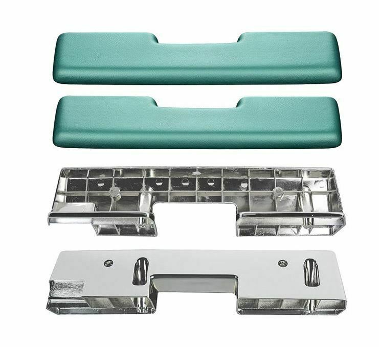 RestoParts Aqua Front Armrest Base and Pad Kit 1965-1967 Oldsmobile Cutlass/442