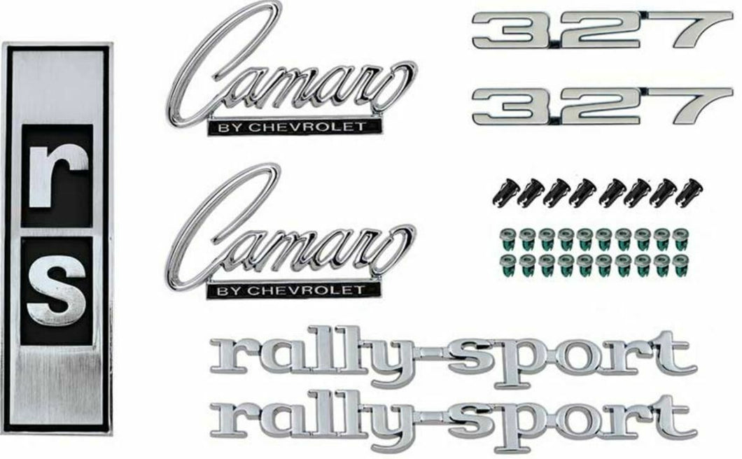 OER Complete Emblem Set 1968 Chevy RS Camaro With 327 Engine