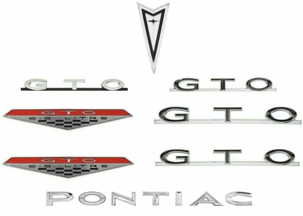 RestoParts/Trim Parts Complete Exterior Emblem Set 1966 Pontiac GTO