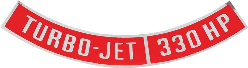 OER Turbo-Jet Air Cleaner Decal 330 HP Camaro Nova Chevelle Impala Corvette