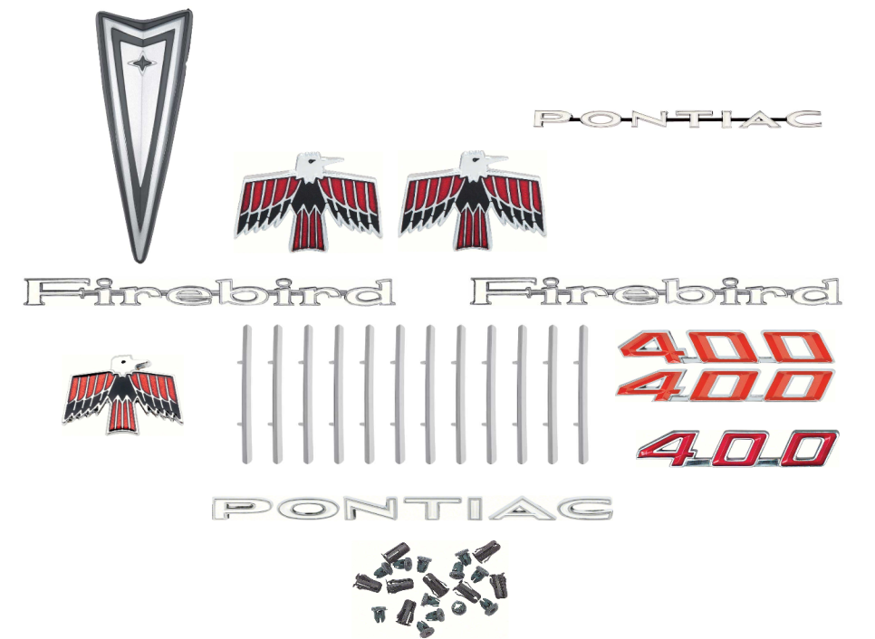 OER Complete Exterior Emblem Set 1967 Pontiac Firebird 400 Models