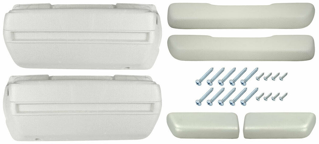 RestoParts White Armrest Kit w/ Rear Pads 1968-1969 GTO Lemans Chevelle Cutlass