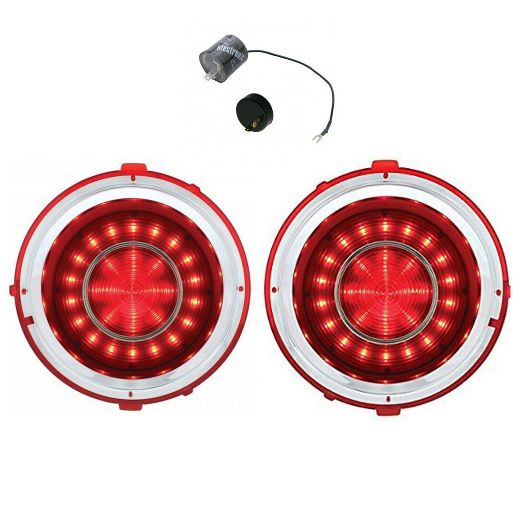 United Pacific LED Tail Light Set 1970-1973 Chevy Camaro With LED Flasher