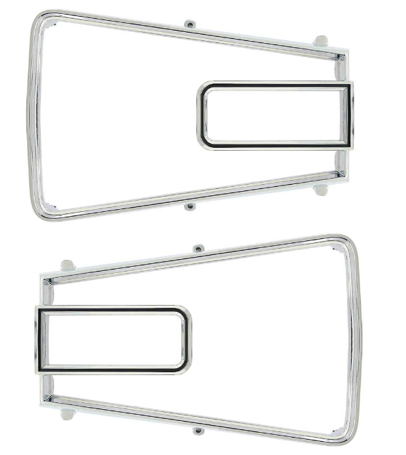 OER Right and Left Hand Tail Lamp Bezel Set 1966 Dodge Coronet Models