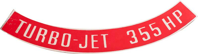 OER Turbo-Jet Air Cleaner Decal 355 HP Camaro Nova Chevelle Impala Corvette