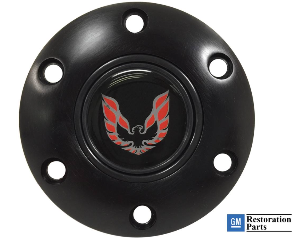S6 Series Black Horn Button With 1970-1981 Pontiac Firebird/Trans AM Red Bird