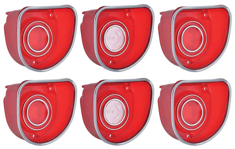 OER Tail Lamp and Back Up Lamp Lens Set 1968 Chevy Impala SS Models