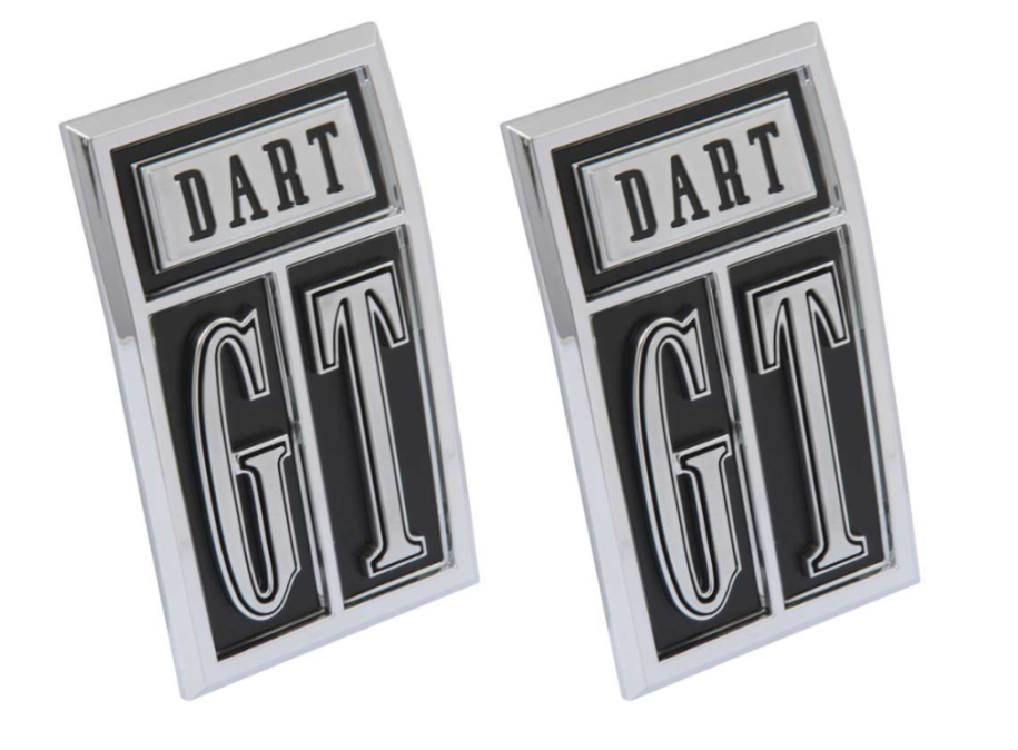 OER Reproduction Zinc Die-Cast GT Fender Emblem Set 1967 Dodge Dart Models