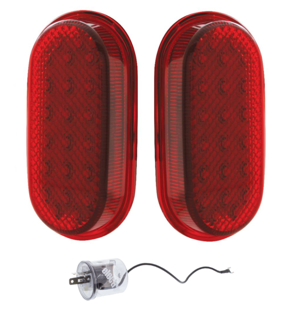 United Pacific LED Tail Light Bezel and Housing Set 1940 Chevy Passenger Cars