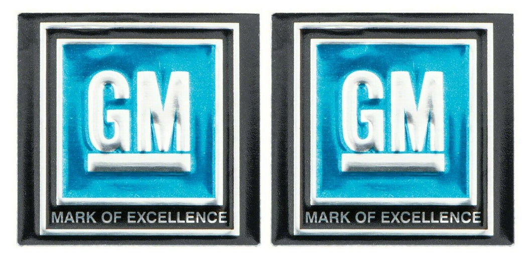 OER (2) Blue Mark of Excellence Seat Belt Decals 1968-1972 Pontiac Chevy Buick