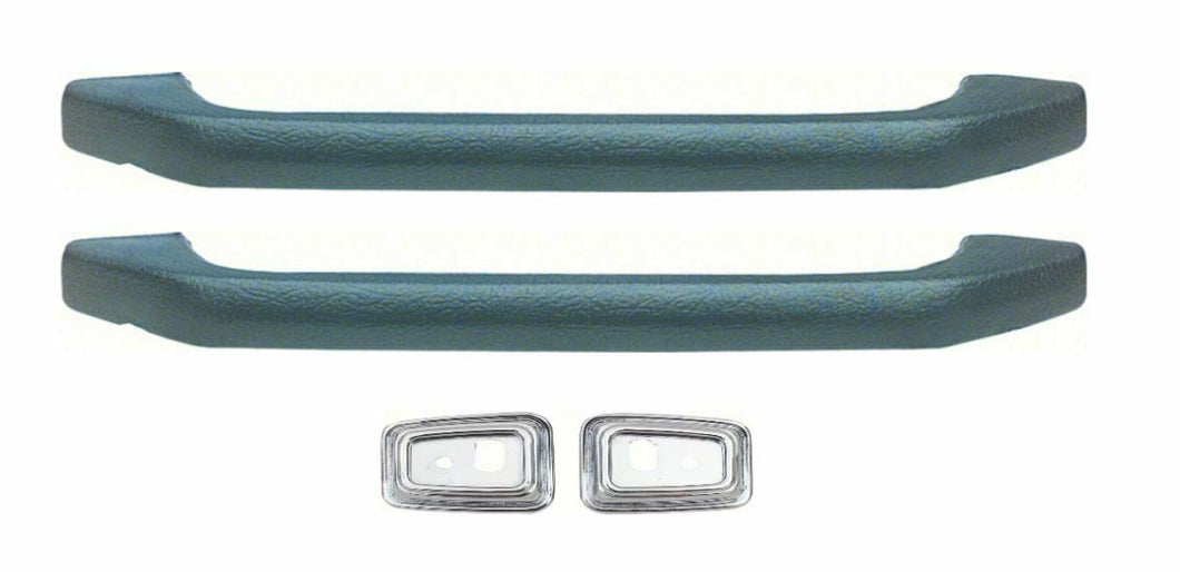OER Teal Blue Deluxe Interior Grab Handle and Bezel Set 1968-1969 Chevy Camaro