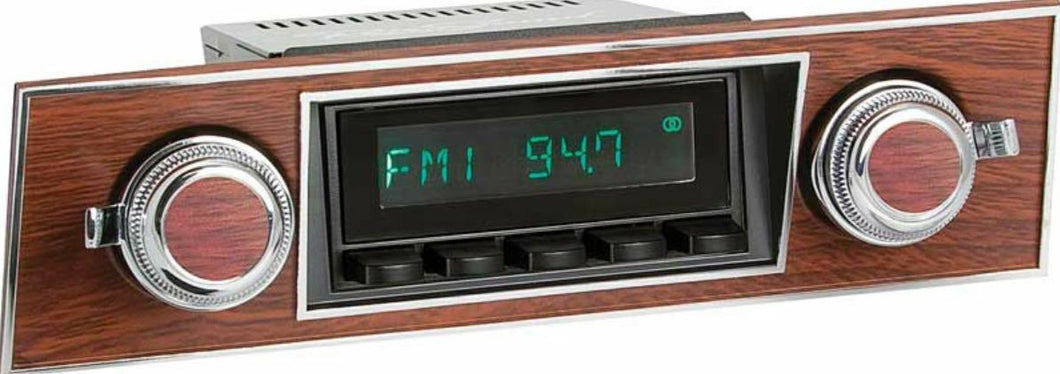 RC6667C 1966-1967 Chevy Nova Hermosa Digital AM FM Radio Black w/ Walnut Face