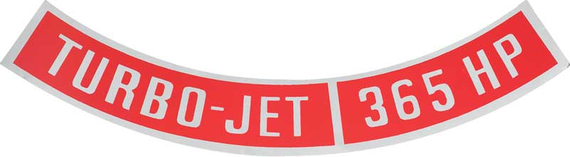OER Turbo-Jet Air Cleaner Decal 365 HP Camaro Nova Chevelle Impala Corvette