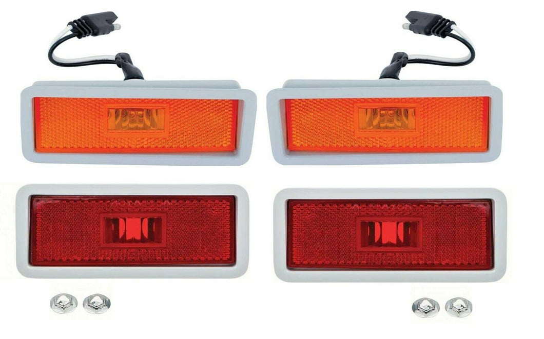 OER Front and Rear Marker Light Assembly Set 1970 Plymouth Road Runner GTX