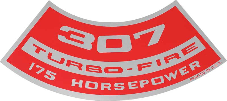 OER Air Cleaner Decal Turbo-Fire 307/175 HP Camaro Nova Chevelle Impala Corvette