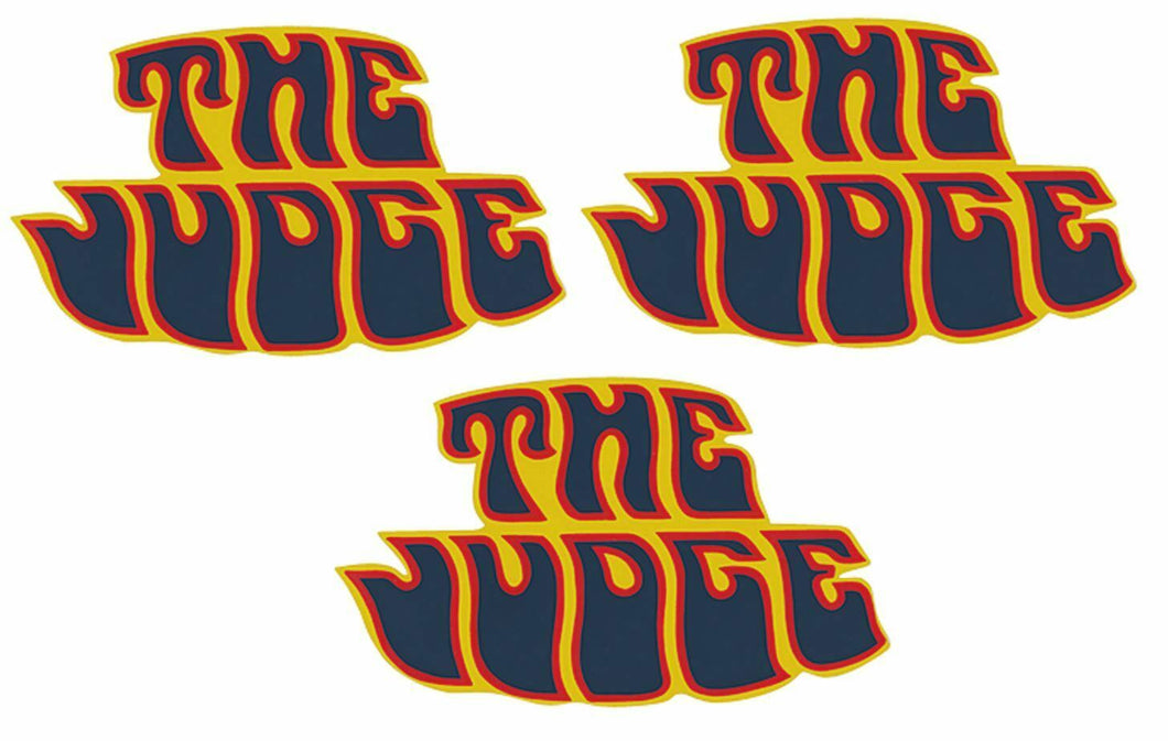 Fender & Deck Lid Decal Set 1969 Pontiac GTO Judge Blue on Yellow