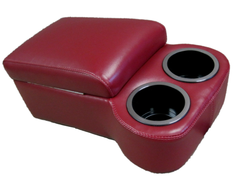 Dark Red BC Cruiser Bench Seat Console With Drink Holders Musclecar Classic