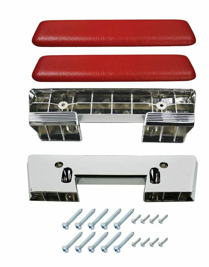RestoParts Red Front Armrest Base/Pad Kit 1961-64 Tempest Lemans 1964 GTO