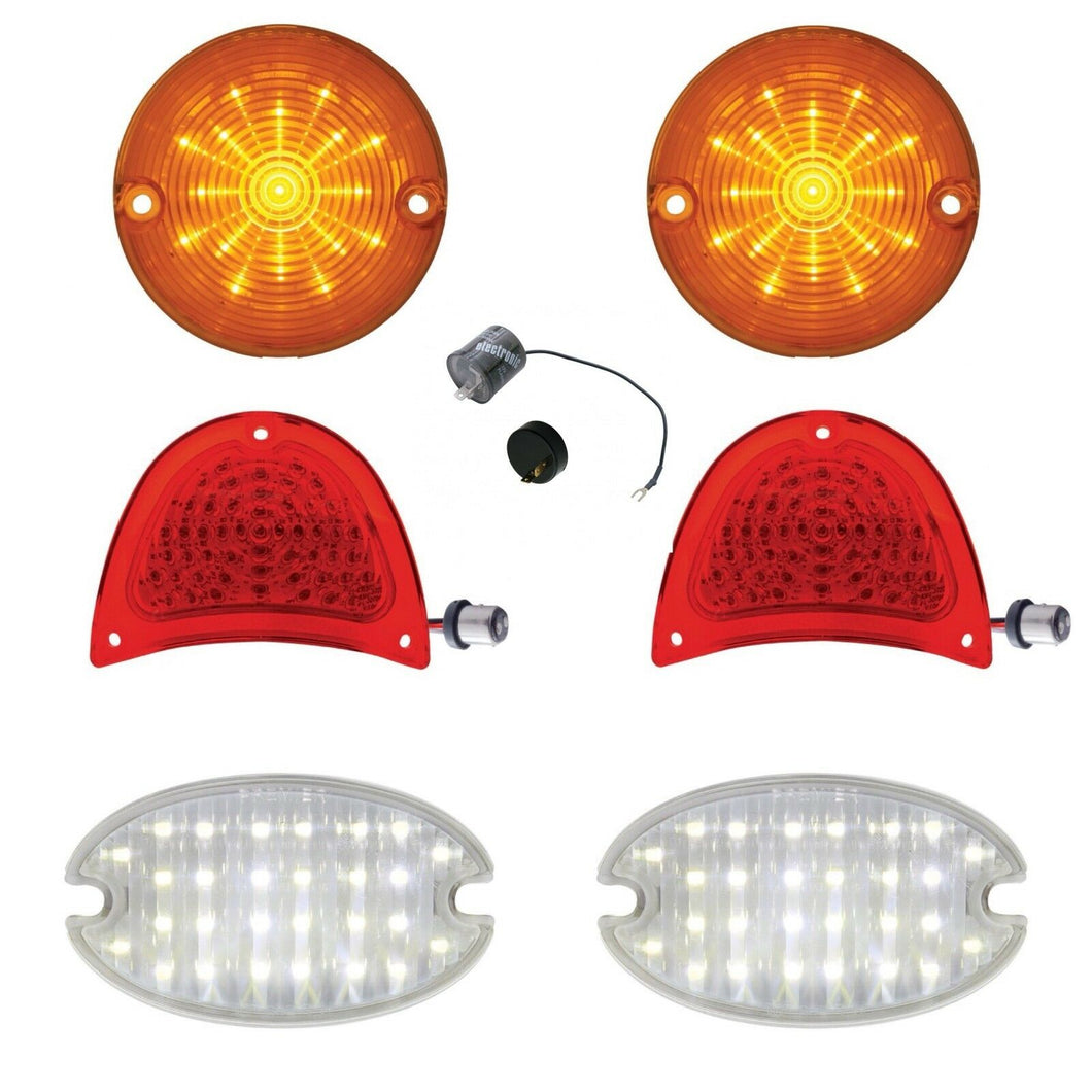 1957 Chevy Bel Air LED Tail Lamp Back-Up Lamp Parking Lamp LED Flasher Light Set