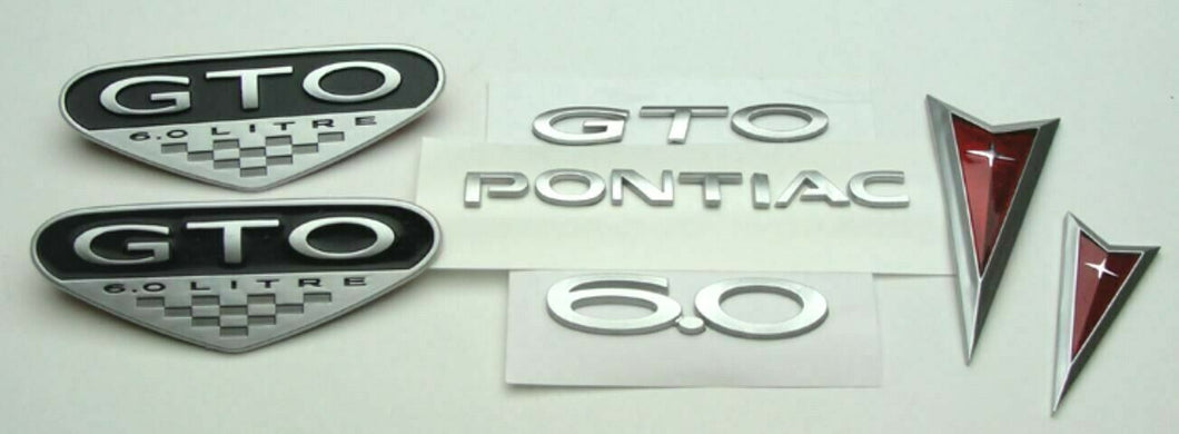 Reproduction LS2 6.0L Silver Complete Exterior Emblem Set 2005-2006 Pontiac GTO