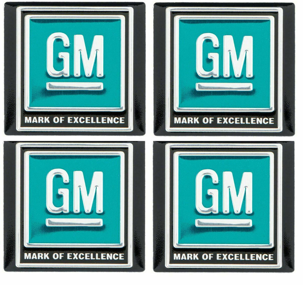 OER (4) Aqua Mark of Excellence Seat Belt Decals 1964-1967 Pontiac Chevy Buick