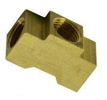 Load image into Gallery viewer, Brass Fuel Line Tee 5/8"-18 Female Inverted Flare All Sides for 3/8" Tube
