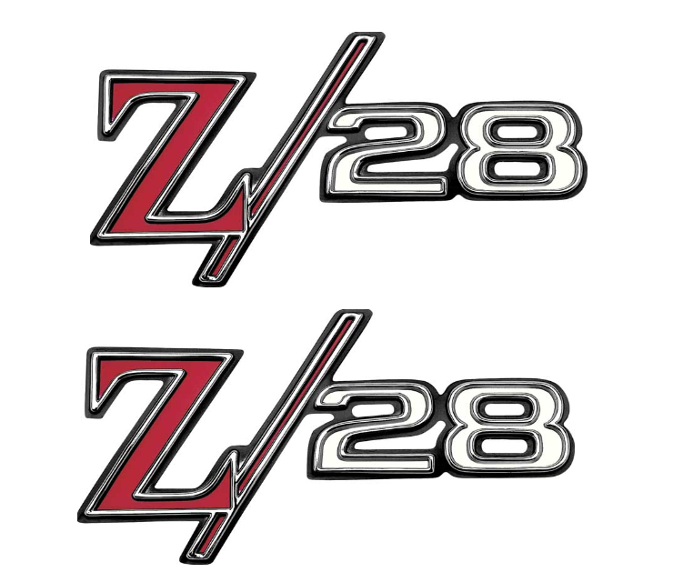 OER Z28 Front Fender Emblem Set With Hardware 1969 Chevy Camaro Z28