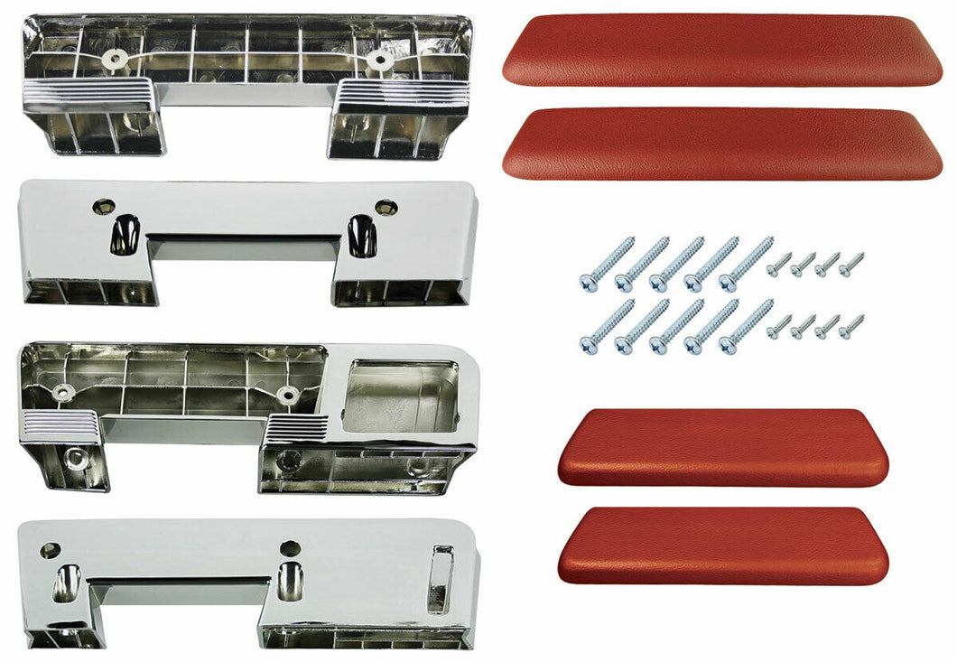 RestoParts Metallic Red Front/Rear Armrest Kit 1965-1967 GTO Skylark Chevelle