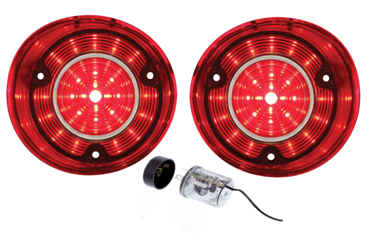 United Pacific LED Tail Light Set With Stainless Steel Trim 1972 Chevelle/Malibu