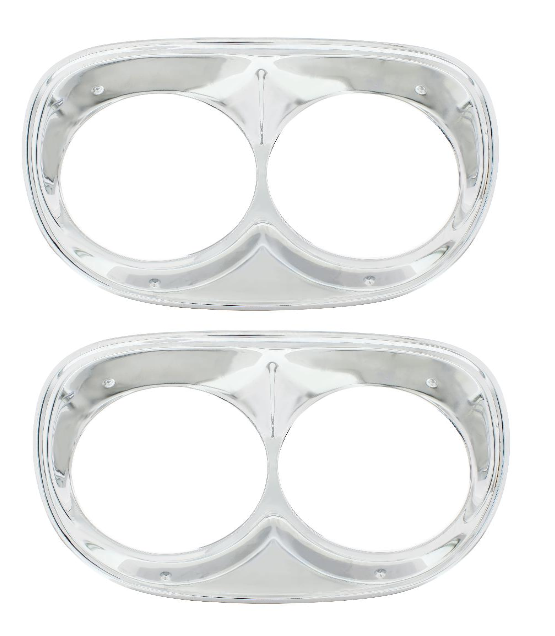 United Pacific Chrome Headlight Bezel Set 1958-1959 Chevy Pickup Trucks