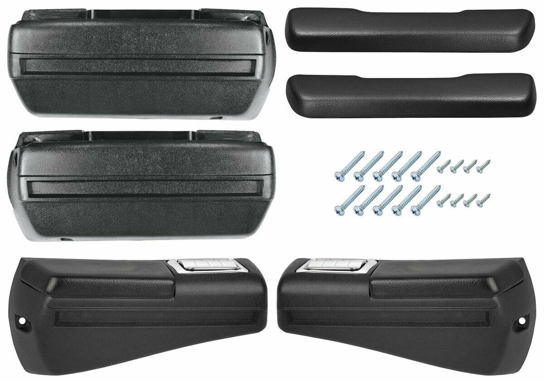 RestoParts Black Front/Rear Armrest Kit 1968-1969 GTO Lemans Chevelle Cutlass