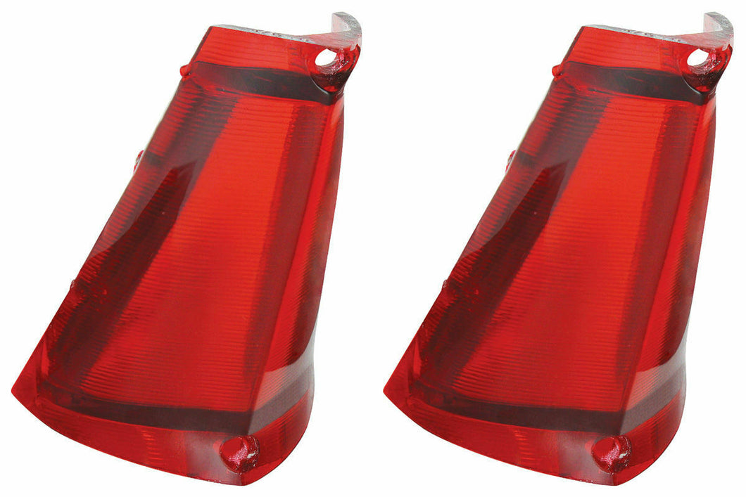 RestoParts Tail Fin Lamp Lens Set 1964 Cadillac DeVille Eldorado w/o Guide Marks