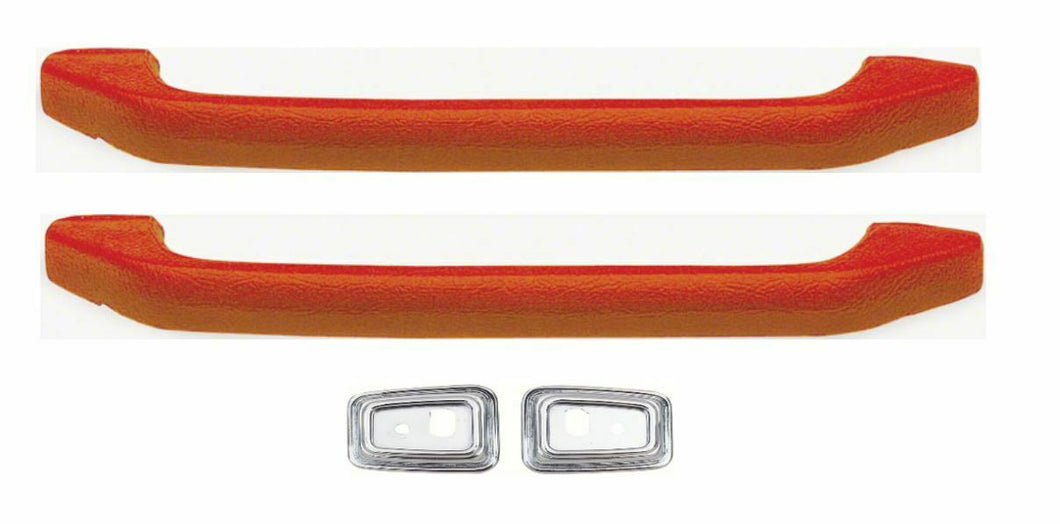 OER Hugger Orange Deluxe Interior Grab Handle and Bezel Set 1968-69 Chevy Camaro