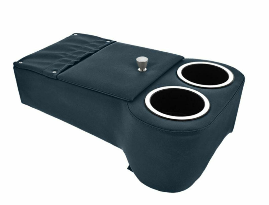 Low Rider Universal Musclecar Hotrod Floor Console With Cup Holders Madrid Blue