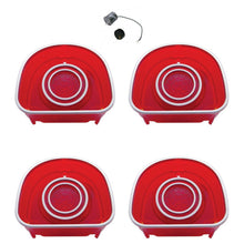 Load image into Gallery viewer, 1968 Chevrolet Impala Caprice LED Tail Light SS Trim Set of 4 w/ LED Flasher
