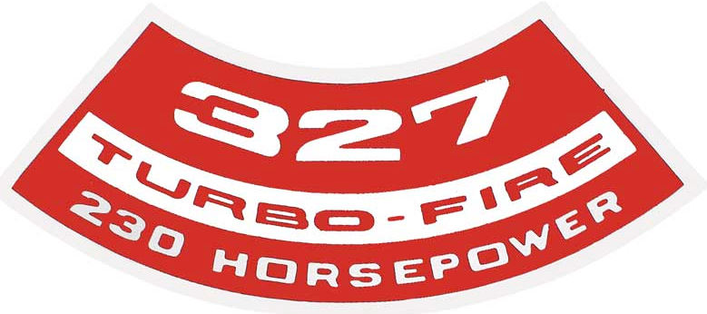 OER Air Cleaner Decal Turbo-Fire 327/230 HP Camaro Nova Chevelle Impala Corvette