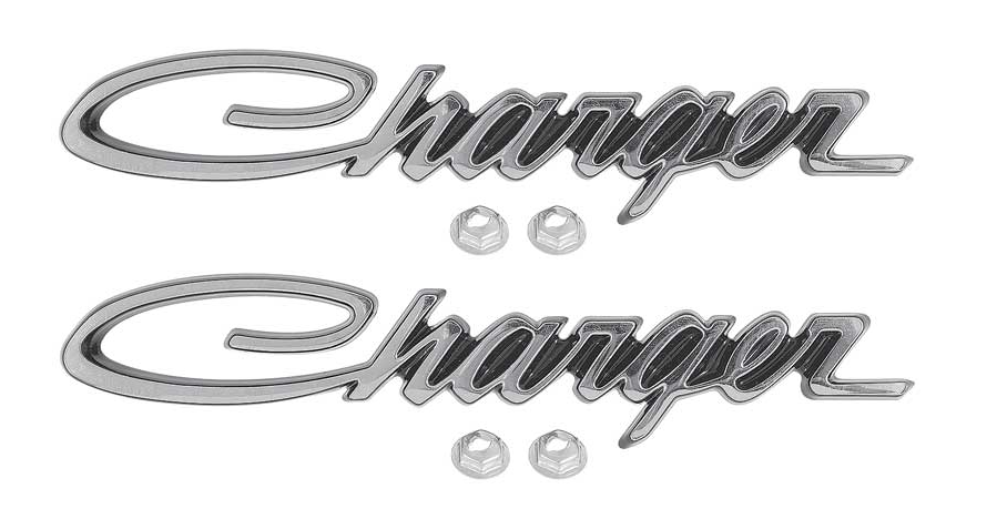 OER Front Fender Emblem Set Two-Pin Design 1971 Dodge Charger Models