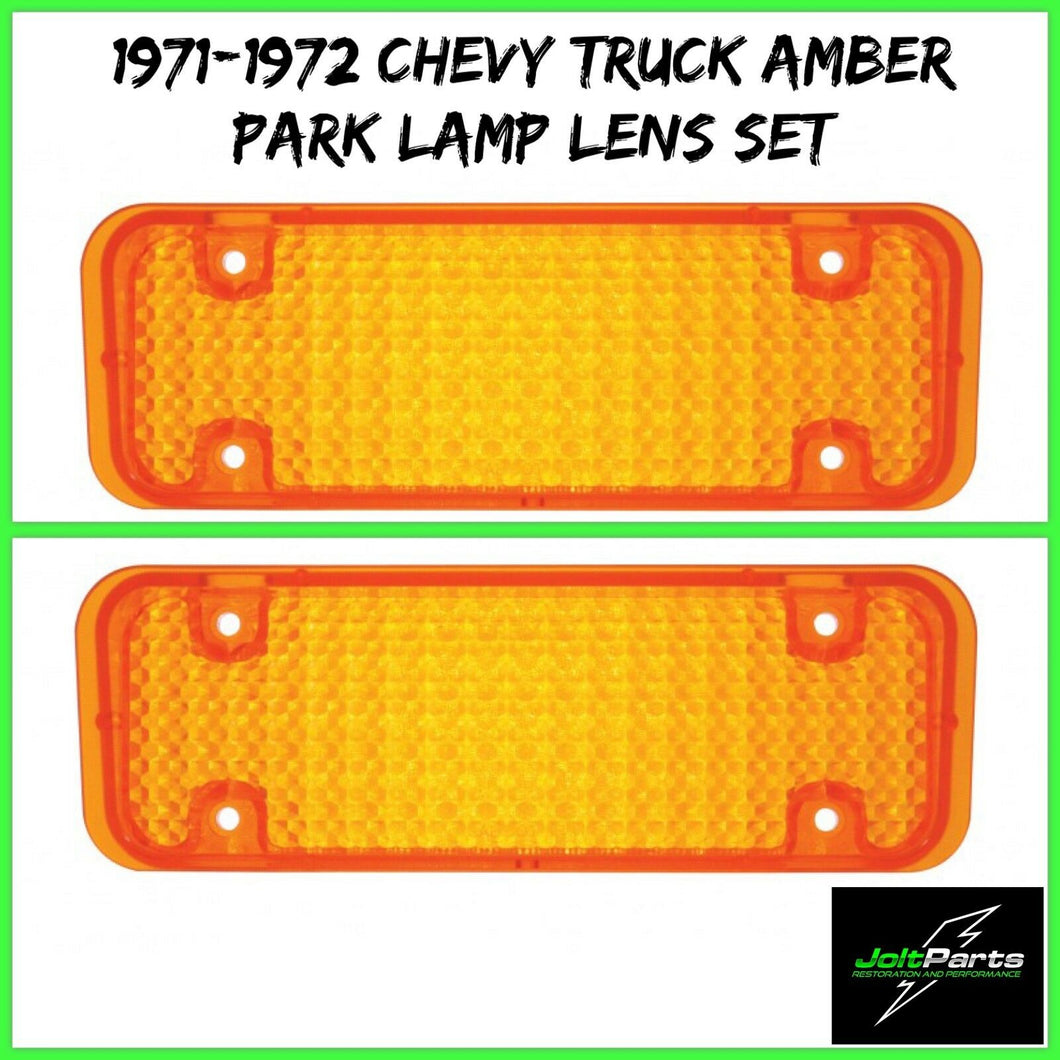 United Pacific C717221-2 1971-72 Chevrolet Truck Amber Park Light Lamp Lens Set