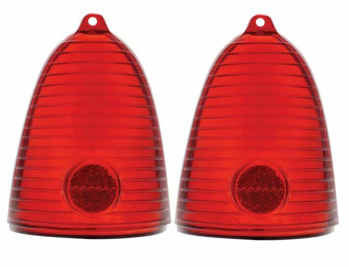United Pacific Red Tail Light Lens Set 1955 Chevy Bel Air 150 210 Models