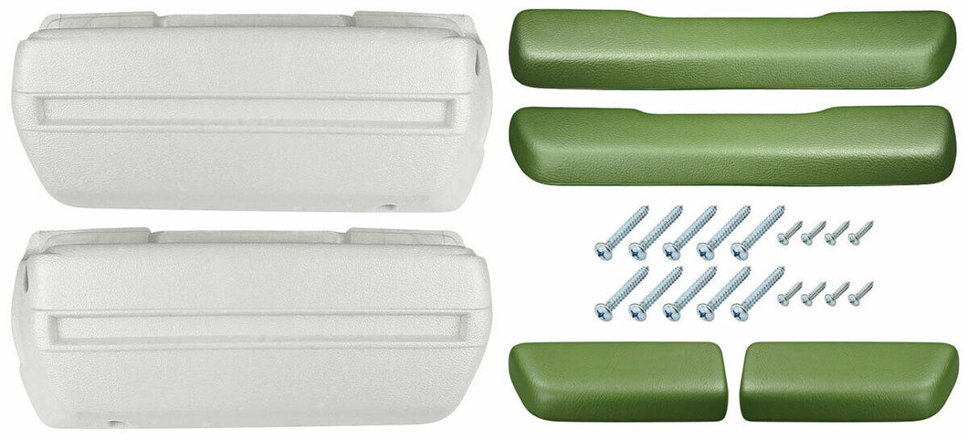 RestoParts Green(Ivy Gold) Armrest Kit w/ Rear Pads 1968-1969 GTO Chevelle 442