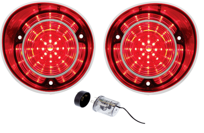United Pacific LED Tail Light Set & Stainless Steel Trim 1971 Chevelle SS/Malibu