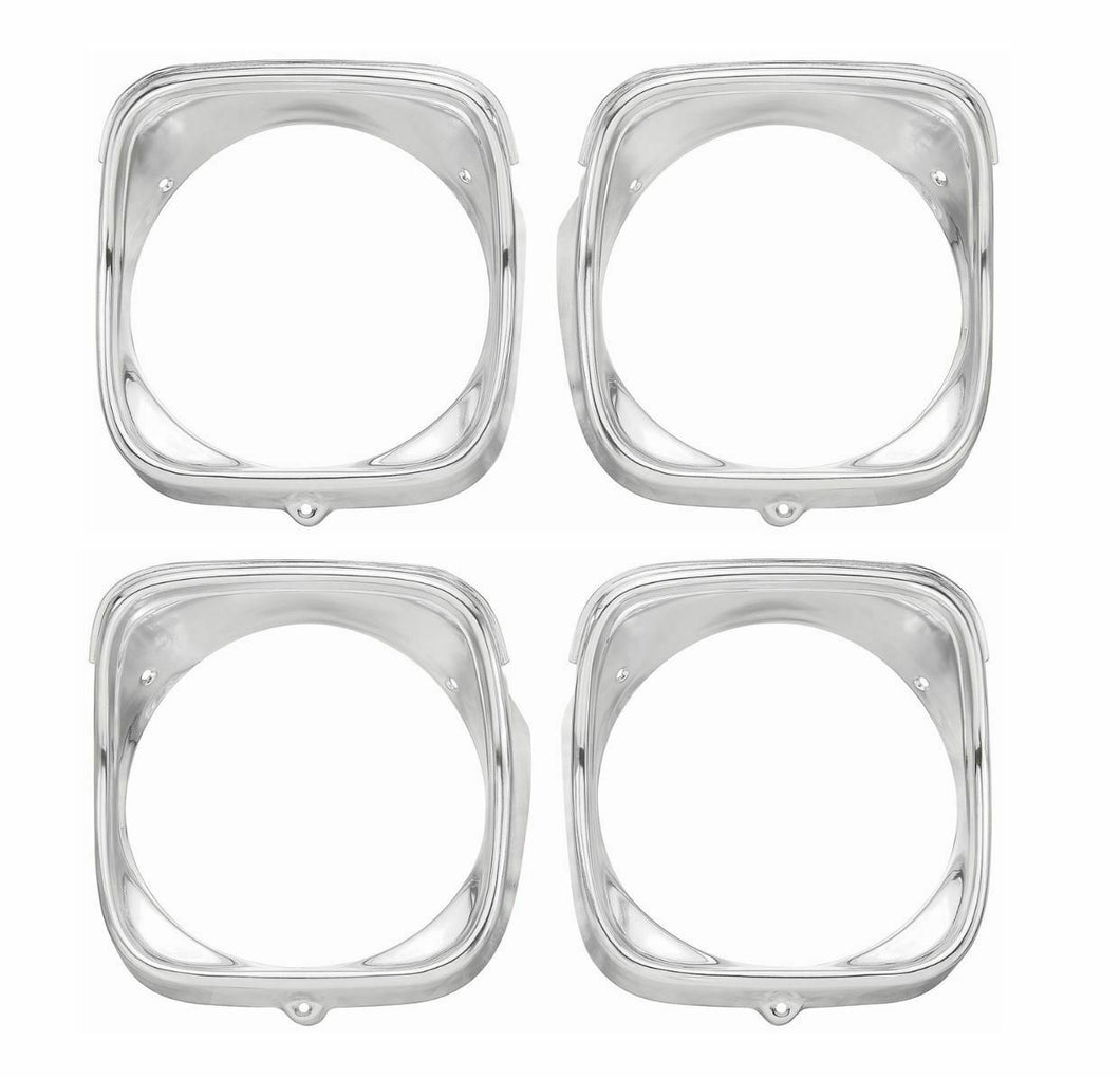 RestoParts Inner and Outer Headlamp Bezel Set 1968 Chevy Chevelle and El Camino