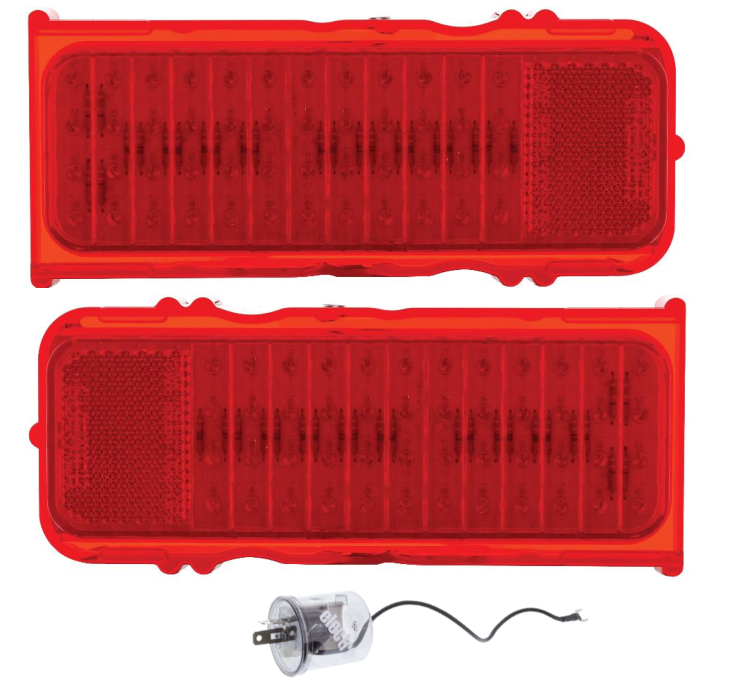 United Pacific Super Bright LED Tail Light Set With Flasher1968 Chevy Camaro RS