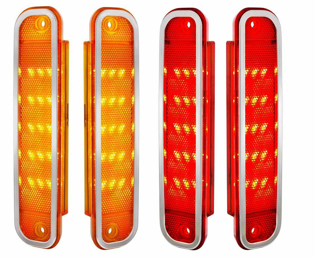 United Pacific Front & Rear LED Side Marker Light Set 1973-1980 Chevy/GMC Truck
